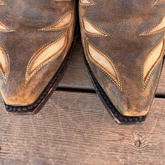 Old Gringo Brown and Tan Heeled Boots Vintage 8.5 - Picture 5 of 9